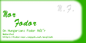 mor fodor business card